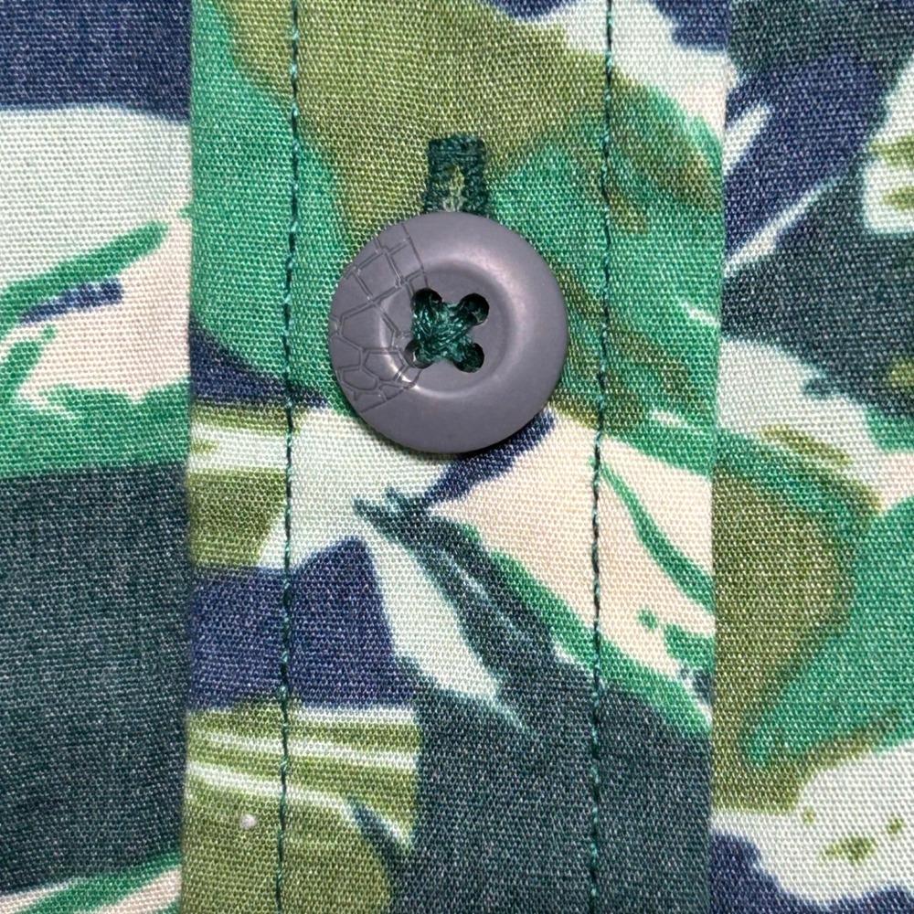 Stio Curtis Camp Shirt Green Lakeside Pine Brushstroke Camo Short Sleeve Mens M - Picture 6 of 11